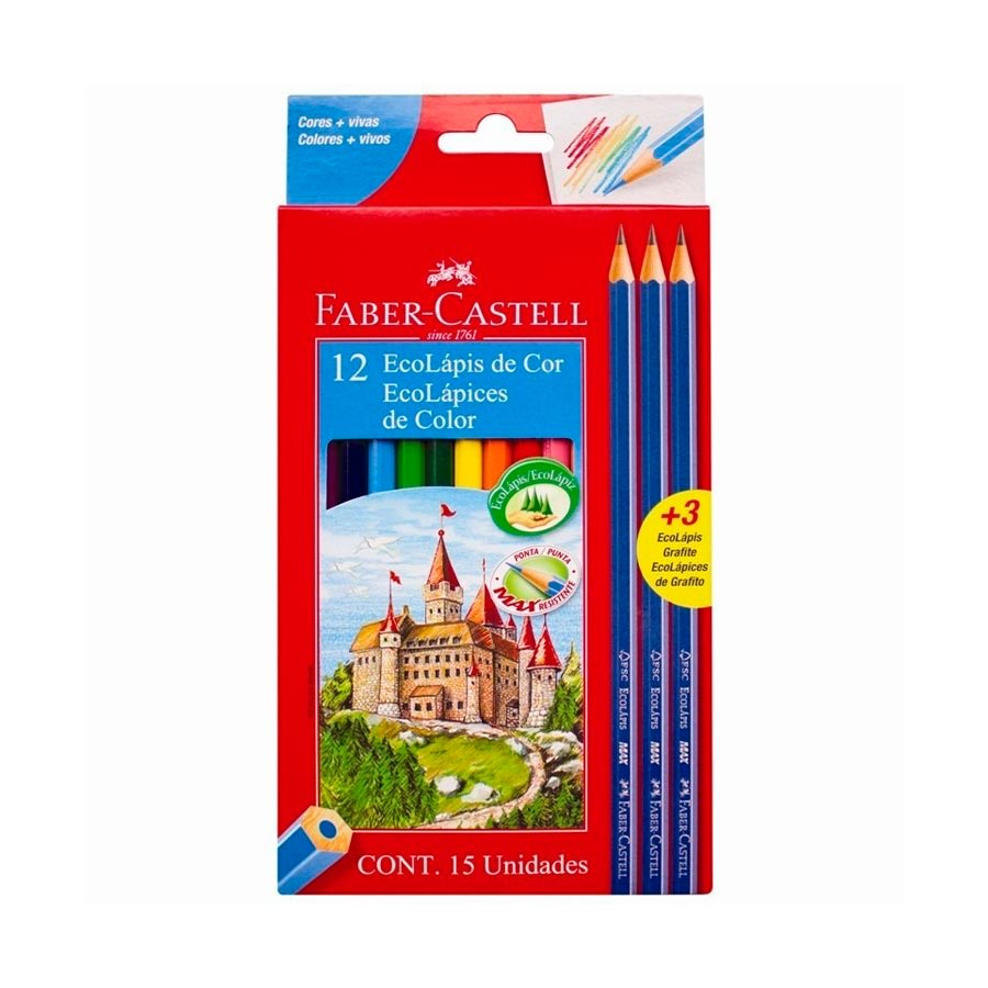 LAPICES DE COLORES FABER CASTELL X12 + 3 LAPICES