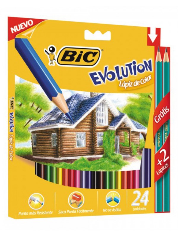 LAPIZ BIC EVOLUTION COLORES X24 (copia)