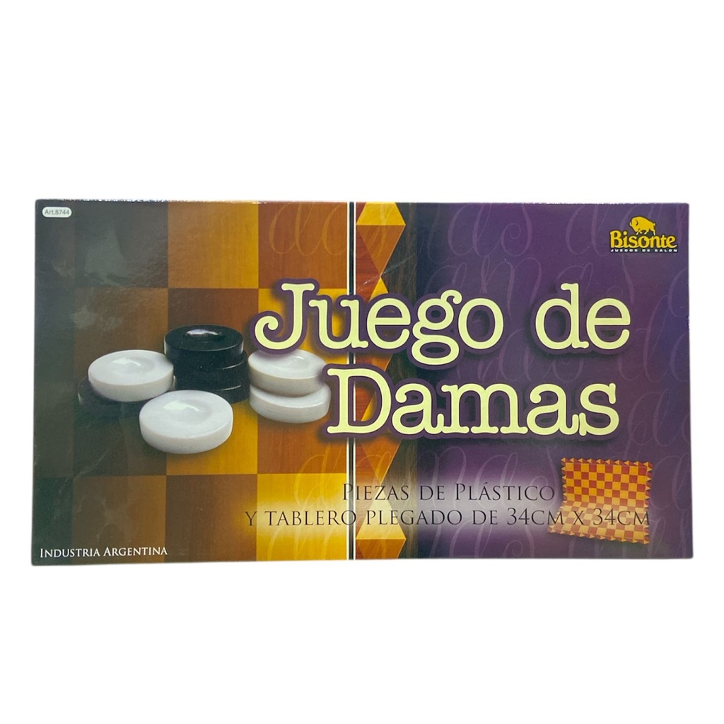 DAMAS TABLERO 34X34 FICHAS DE PLASTICO