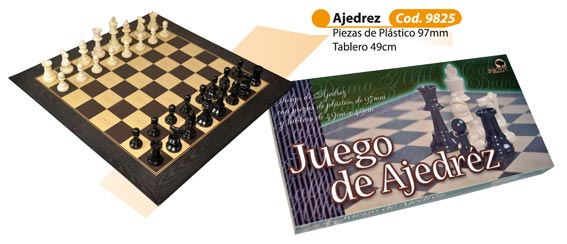 AJEDREZ BISONTE TABLERO 49X49 PIEZAS PLA