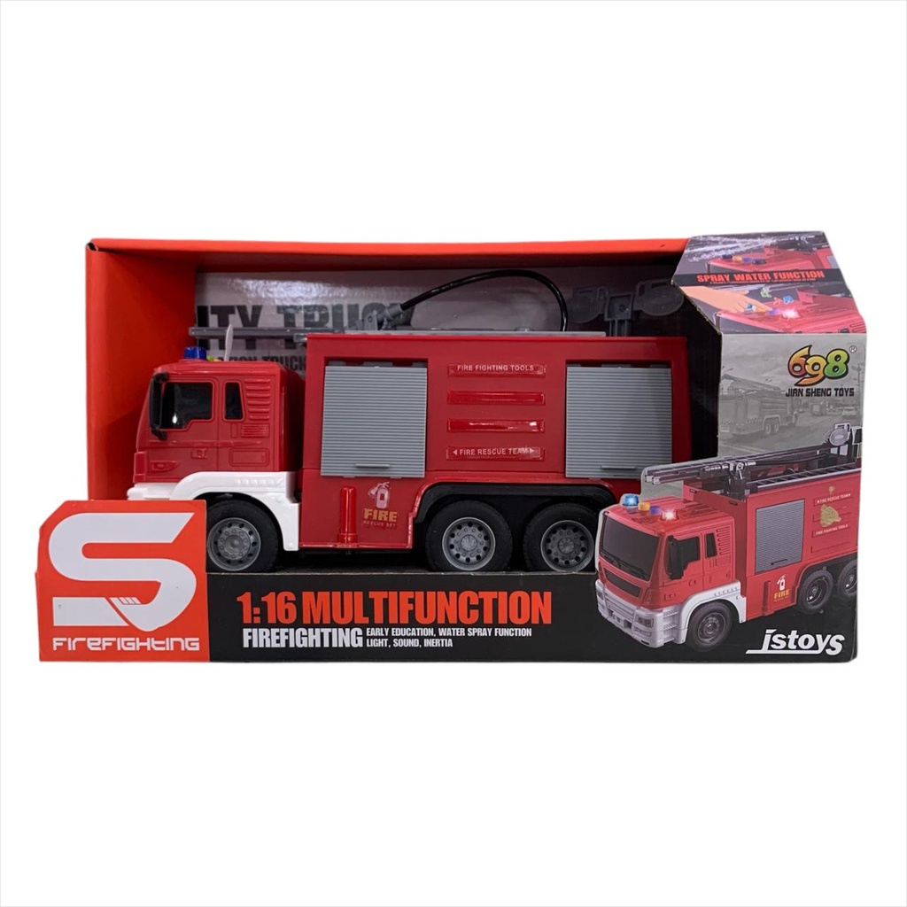 CAMION BOMBERO TIRA AGUA LUZ Y SONIDO