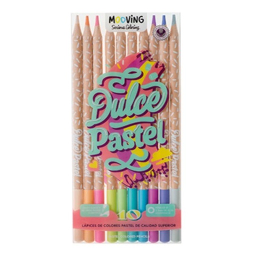 LAPICES DE COLORES MOOVING PASTEL X10