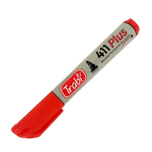 [485152] MARCADOR PERMANENTE ROJO TRABÍ 411 PLUS