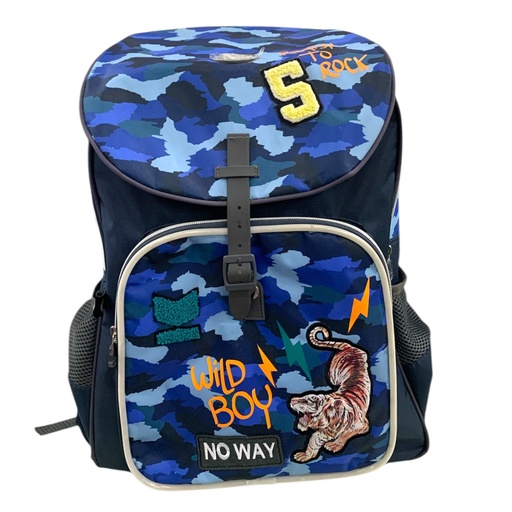 [F903] MOCHILA FOOTY CAMUFLADA AZUL ESPALDA
