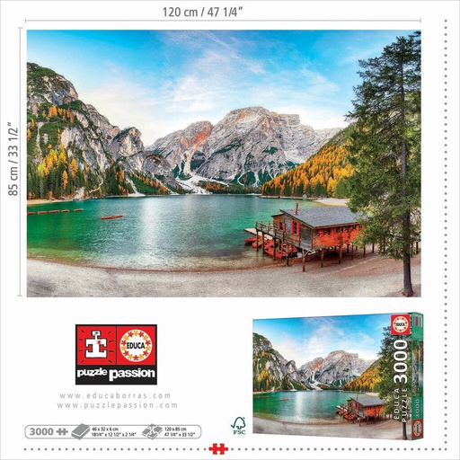 PUZZLE 3000 PZAS "LAGO BRAIES" 