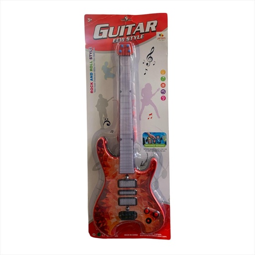 [987219] GUITARRA ROJA Y NEGRO CON MUSICA