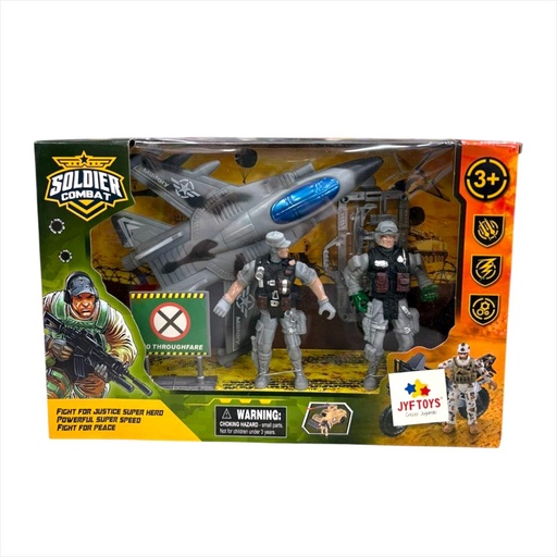 [ZY1001093] SET MILITAR MEDIANO AVION Y MUÑECOS