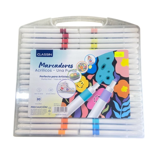 VALIJA MARCADORES ACRILICOS X80