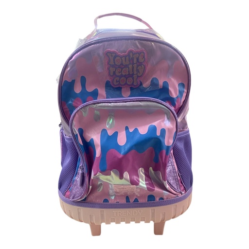 MOCHILA CARRO ESCOLAR TRENDY VIOLETA Y ROSA 
