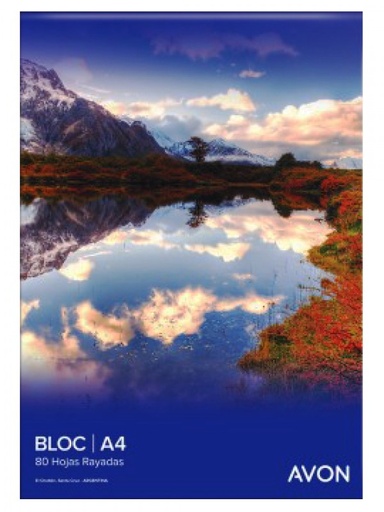 [359147] AVON BLOCK A4 X80HOJAS RAYADAS